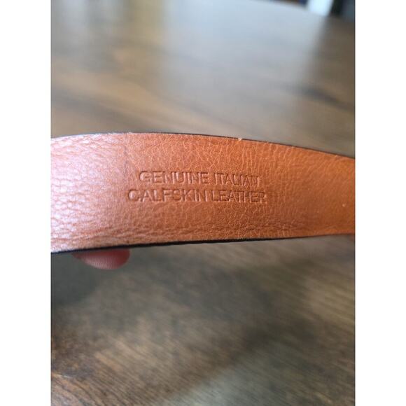 Johnston & Murphy Black Italian Leather Silver Tone Buckle Belt Size 38 75-3361 - Picture 5 of 16